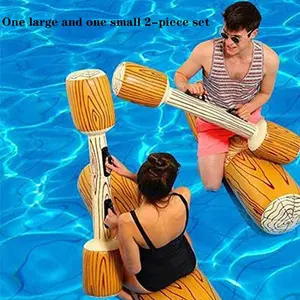 2-Pack Vintage Wood Grain Inflatable Game Paddles, Water Collision Games, Adult Floatable Inflatable Paddles, Interactive Toy, Pool Use