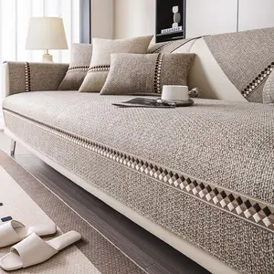 Luxury Cotton-Like Sofa Cover, Dustproof Sofa Slipcover, Anti-Slip Single Piece, All-Season Dust Protection, Durable Furniture Decor for Living Room & Bedroom