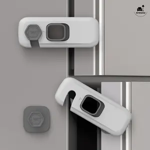 UrGlame 1/2/5 Pack Child Proof Refrigerator Lock, Fridge Locks for Kids with Sticky Adhesive Pads, Baby Safety Locks for Fridges, Cabinets, Drawers & Double Doors