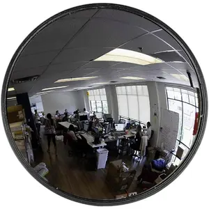 12 acrylic convex mirror round indoor security mirror for the garage blind spot store safety warehouse side view and more wall mirror for personal or office use black