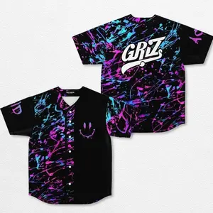 GrizSmiley Acid Baseball Jersey EDM Music Shirt, EDM Festival Family Gift, Unisex Breathable Men's Jersey, 420 Lover Graphic Shirt, Gift For Baseball Fan EDM Electronics Music
