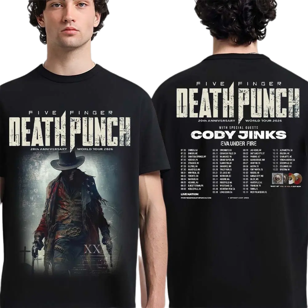Five Finger Death Punch 20th Anniversary World Tour 2026 North America T shirt