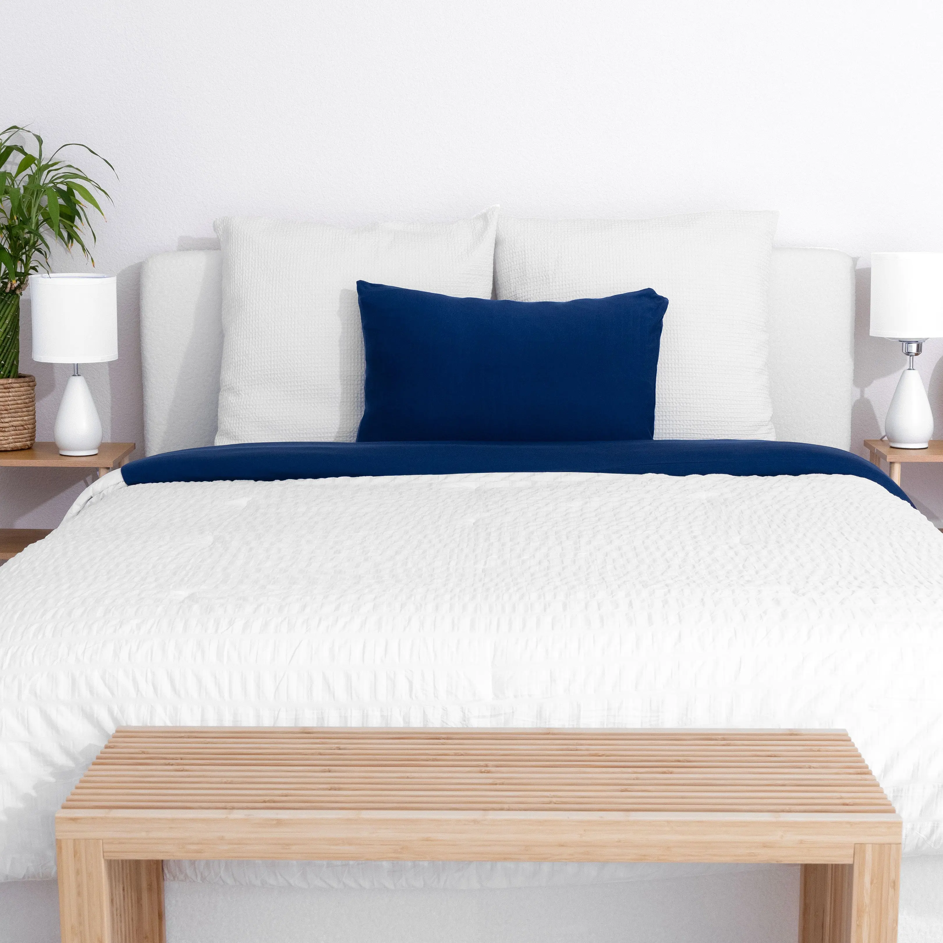 Starry Night Blue Bamboo Bed Sheet Set