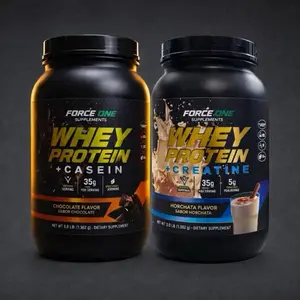 Force One Protein 2-Pack Horchata & Chocolate Flavors 35g Protein per Serving for Performance & Recovery with Creatine and Casein Supplement - Healthcare