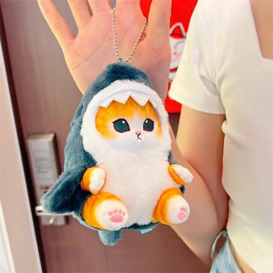 Cartoon Shark Cat Design Keychain, Cute Cat Shaped Key Chain Plushies for Bag Decoration, Gifts for Kids, Mean Girls Decorations, Summer for Gifts