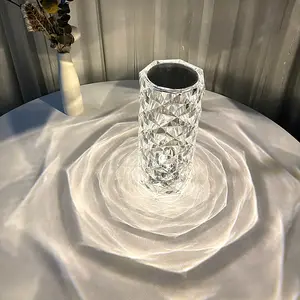 Rose Crystal Light,Corner Decor Artificial Crystal Table Night Light, 16 RGB Color Changing Rose Pattern Night Lamp，USB Rechargeable with Touch Control Atmosphere Night Light，LED Lights For Bedroom Living Room Home Bed Frame Decor