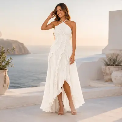 raise a toast satin plisse halter maxi dress Raise A Toast Satin Plisse Halter Maxi Dress Pink / XS