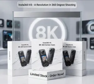 Insta360 X5 8K 360° Action Camera - 256GB Storage Bundle with Accessories and Selfie Stick
