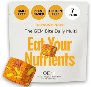 GEM Daily Multivitamin for Women & Men - 20+ Vitamins & Minerals, Zinc, Vitamin D, B, K, Folic Acid, Turmeric, Beta Glucan, 7 Day Trial Supports Gut, Skin, Brain, Immunity