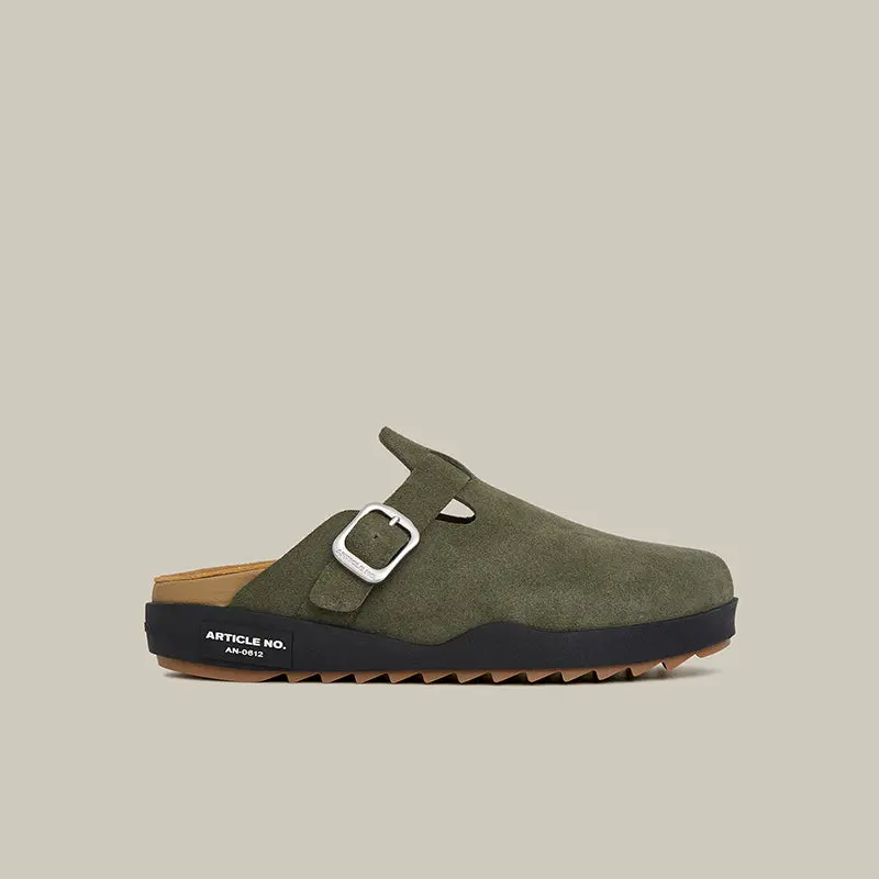 VAGABOND LEATHER DARK GREEN DRIFT CLOGS