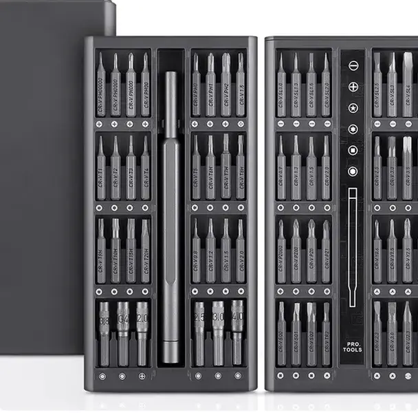 63 in 1 Phillips precision screwdriver used for screws in small devices such as a phone or camera