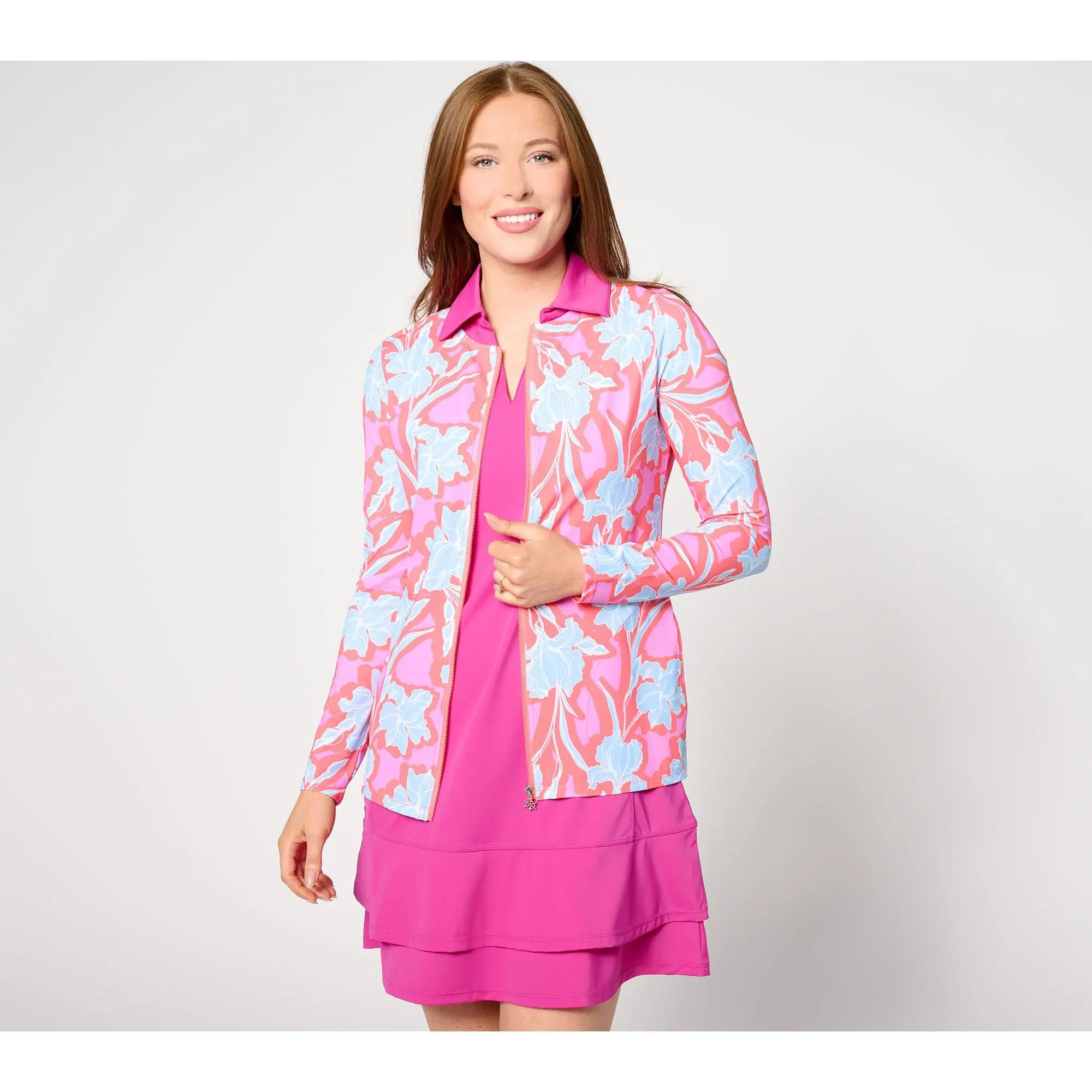 Denim & Co. Beach Zip-Front Swim Cardigan