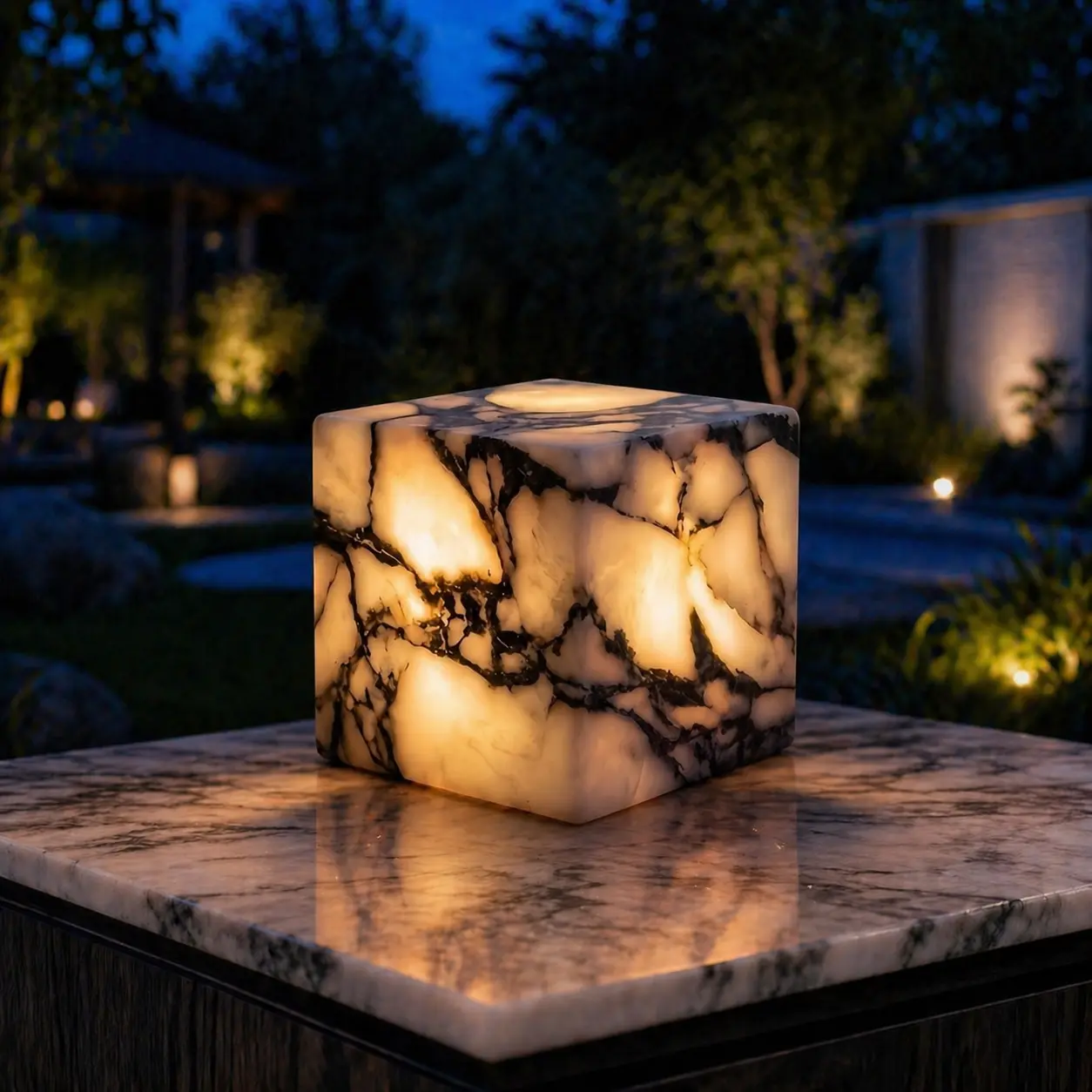 Natural Marble Touch Pat Lamp, Unique Stone Small Night Table Lamp, Type-C Rechargeable 3-Way Dimmable Bedside Lamp, Warm Ambient Lighting for Bedroom