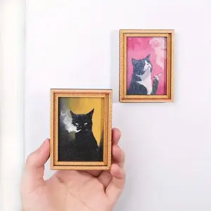 Vintage Frame Style Cat Refrigerator Magnets, Unique Design, Perfect Home Decor & Gift, Multiple Styles Available, Fridge Magnets, Kitchen