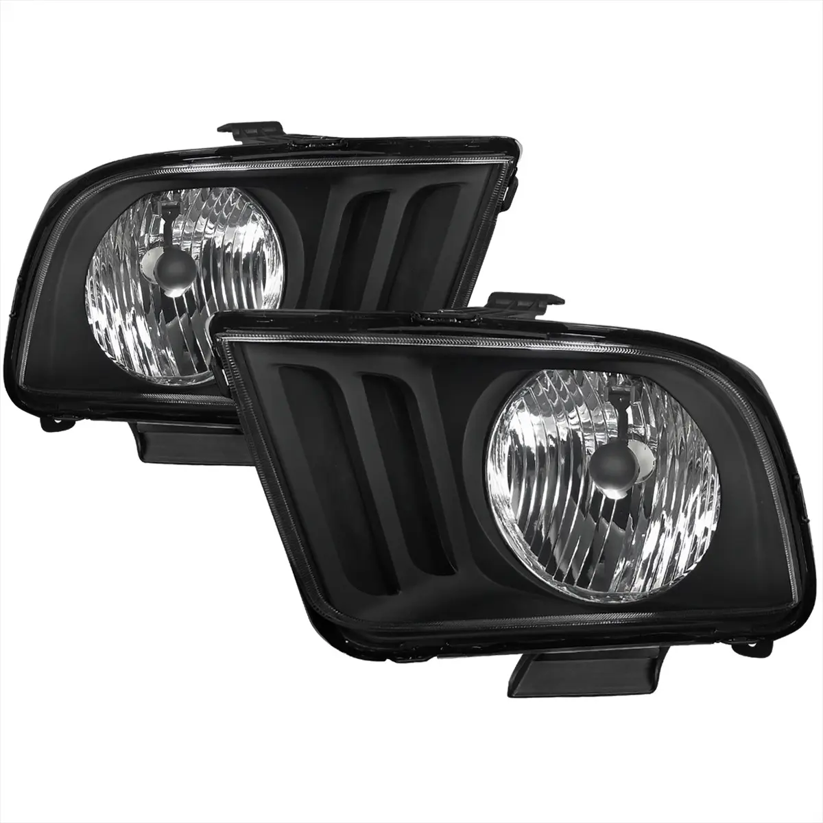 2005-2009 Ford Mustang Factory Style Headlights (Matte Black Housing/Clear Lens)
