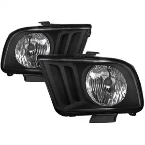 2005-2009 Ford Mustang Factory Style Headlights (Matte Black Housing/Clear Lens)