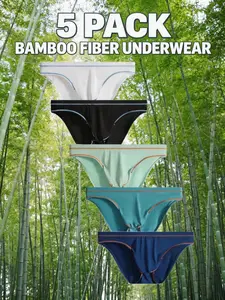 Men's Natural Bamboo Fiber Triangle Underwear Set, Breathable Quick-Dry High Stretch, Slim-Fitting Comfort for All Seasons