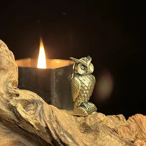 Exquisite Solid Brass Owl Figurine, Hand-Carved Vintage Art Decor, Home Decor Ornament, Home Decor Statue, Statue Figurines, Perfect Home and Office Desk Accent, Ideal Gift Item