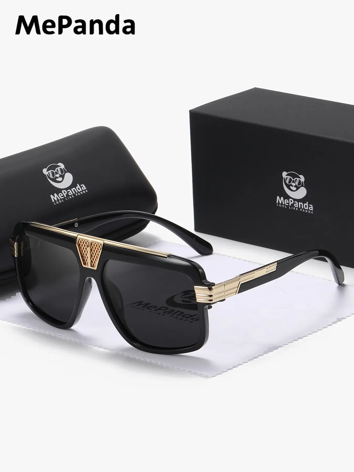 MePanda 1 Pair Unisex Modern Fashion Trendy Sun Glasses, Full Frame Sunglasses Exceptional Quality Rectangular Frame Polarized Sunglasses UV400 High Quality Sunglasses Trendy Rectangle Sunglasses