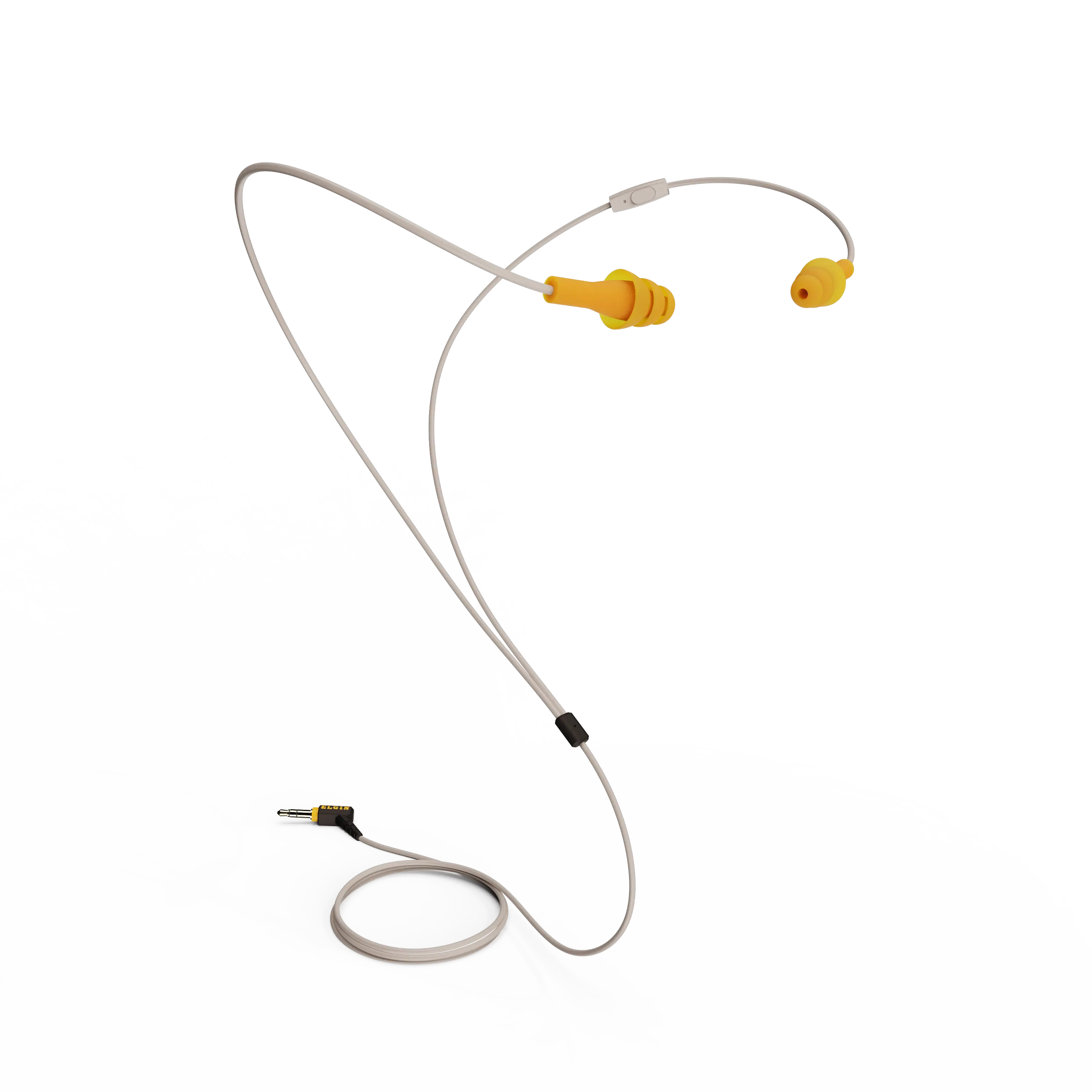 Elgin Ruckus+ Silicone Reusable Earplug Earbuds with Mic, 25 dB Noise Reduction Wired Headphones, OSHA Compliant Safety Hearing Protection for Work Construction, Sweatproof Audio Accessories, Reuseable Earplugs