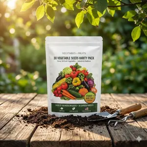 Non-GMO Vegetable Seed Assortment - 30 Varieties 25,000+ Seeds, Safe Indoor/Outdoor Planting, Includes Lettuce/Peppers/Zucchini & Veggies