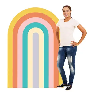 44" x 64" Groovy Rainbow Arch Backdrop Cardboard Cutout Stand-Up