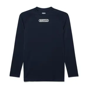 BATTLE Performance Long Sleeve Tee - Navy Athletic Fit Raglan Cut with Moisture Management & UV Protection for Autumn