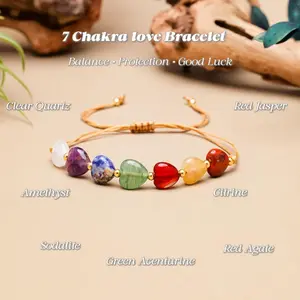 seven Chakra love Bracelet For Women,Healing Jewelry
