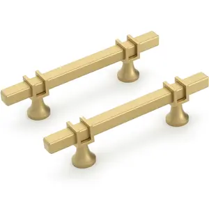 goldenwarm 15 Pack Gold/ Black Cabinet Pulls Cabinet Handles, Gold Drawer Pulls Brushed Brass Cabinet Pulls Gold Kitchen Cabinet Handles 3inch Hole to Hole