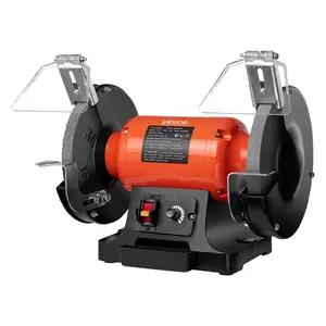 【Father's Day gift】VEVOR Bench Grinder, 8-inch Variable Speed Bench Grinder, 2000-3450RPM Table Grinders with 550W 5.0A Induction Motor, 36/60-Grit Grinding Wheel & Adjustable Eye Shield for Sharpening Grinding