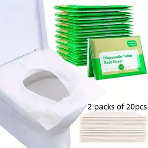 【US 2025 Black Fridays Deals】Toilet Seat Covers Disposable Paper- 20 Pcs, 2 Packs,Travel Essential for Airplane, Road Trips,Camping