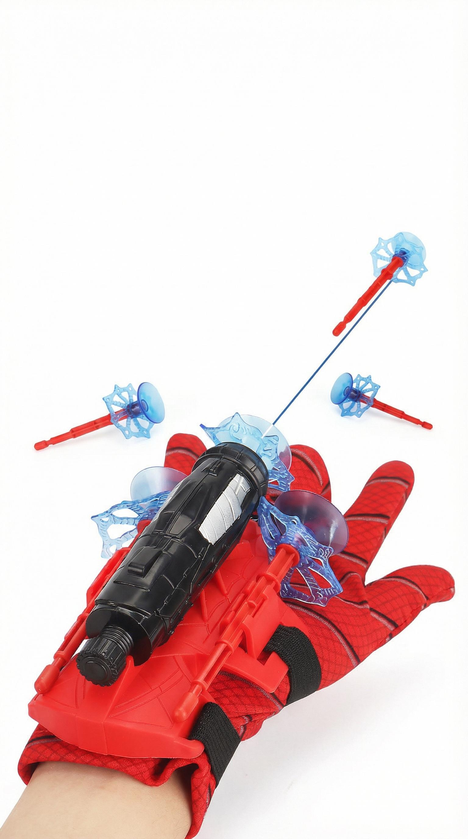 All you need Spider Silk Superhero Wrist Launcher String Shooter - Polyester Wearable Glove, Suction Cup Darts - Unisex Kids Outdoor Play Toy Set for Ages 4+ Birthday Gift, Outdoor Stuff for Kids
