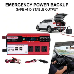 12V to 110V/220V Heavy Duty Pure Sine Wave Car Inverter, 5000W Peak, USB-C + AC Outlets, UL Certified, Included Cables, Quick Install, Emergency Power - For Commercial Trucks, Home Emergencies