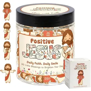 Positive Jesus Jar – 60 Emotional Support Bible Verse Cards with Affirmations for Encouragement & Faith Gifts