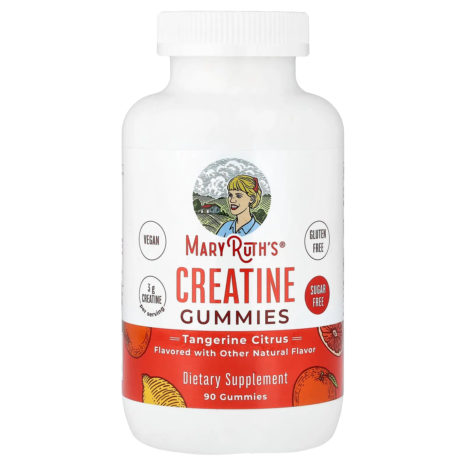 MaryRuth's Creatine Gummies, Tangerine Citrus, 90 Gummies