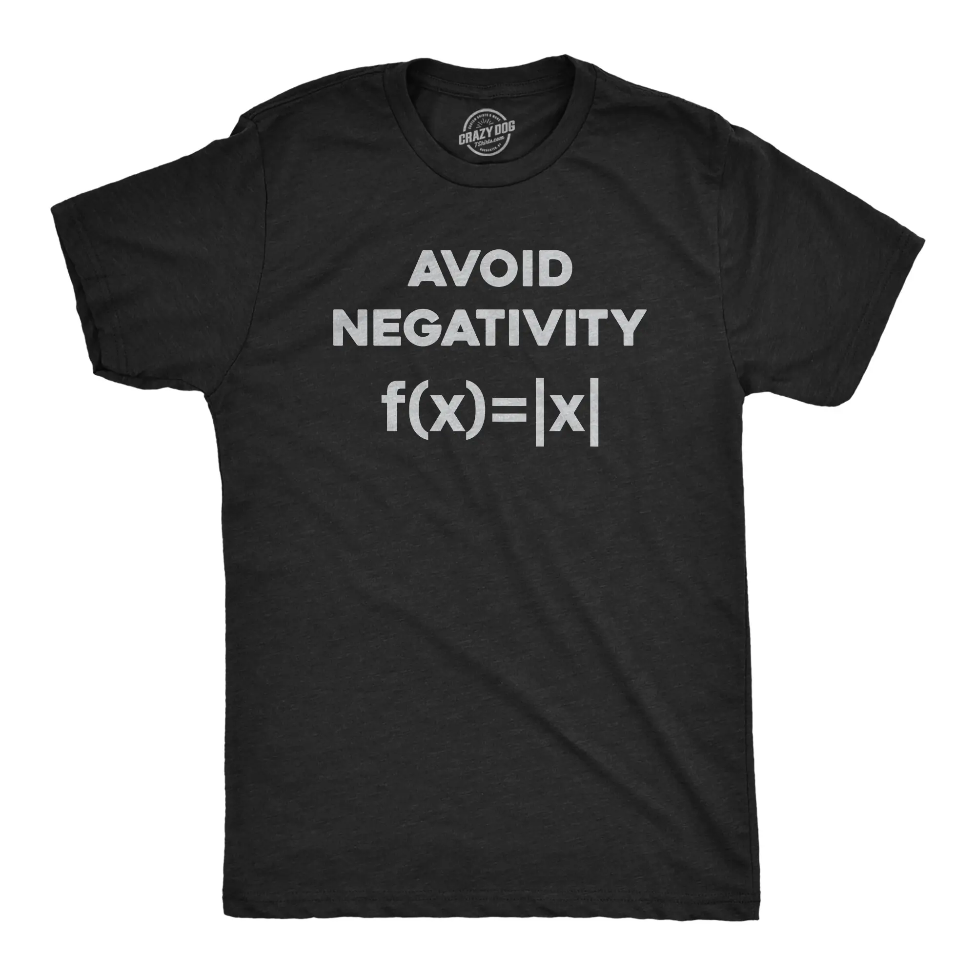 Mens Avoid Negativity T Shirt Funny Nerdy Math Formula Function Joke Tee for Guys Mens Funny T Shirts Cool Vintage Fashion T-Shirt Gift Classic Menswear Funny Nerd Short Sleeve Novelty Tees for Guys Black -