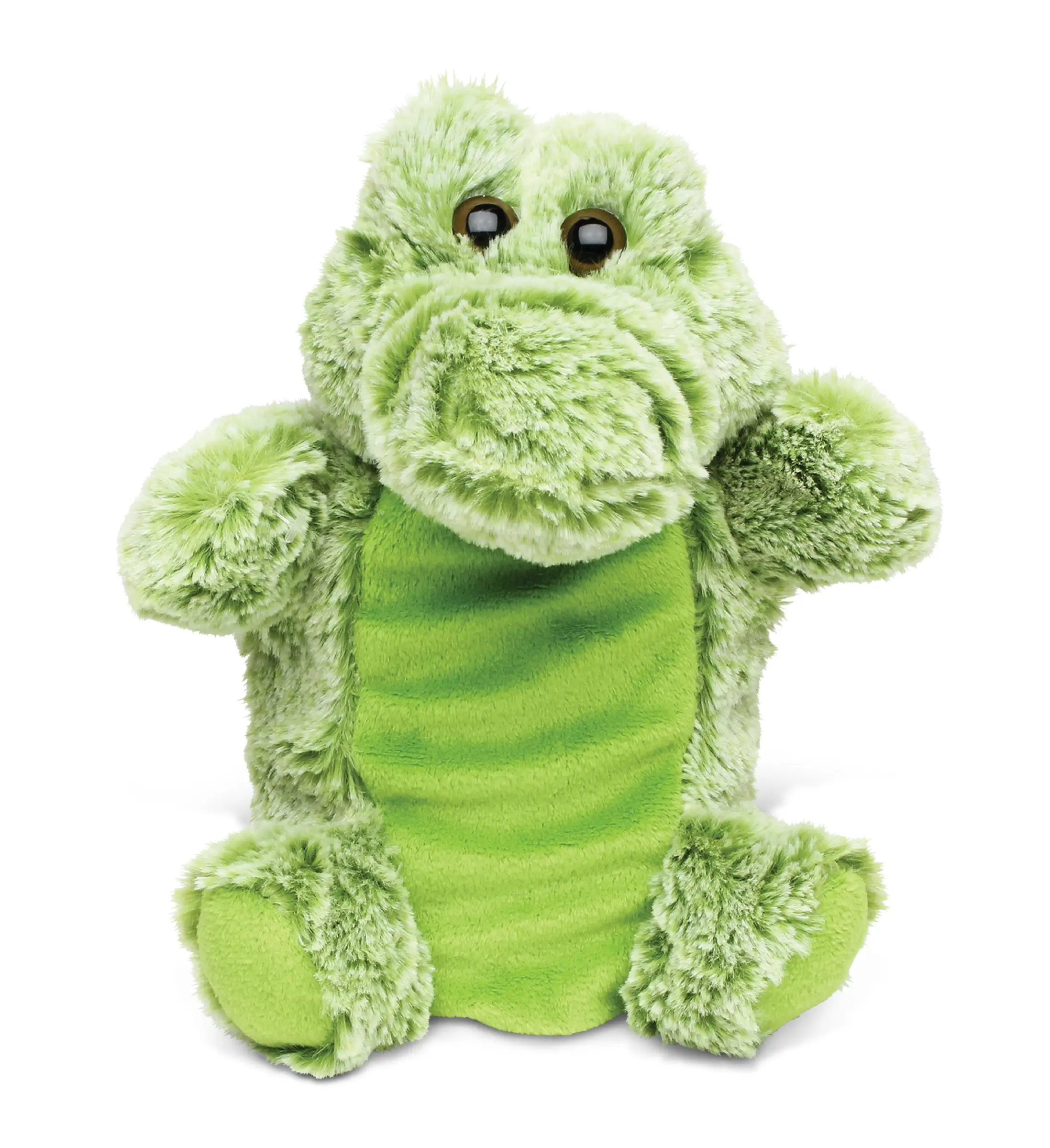 DOLLIBU Unisex Alligator Plush Hand Puppet - Animals & Nature Themed, Super Soft Premium Polyester, Short Muzzle, Brown Button Eyes, Fine Stitching, Cold Water Washable, Ideal for Family Bonding (Toddlers to Adults)