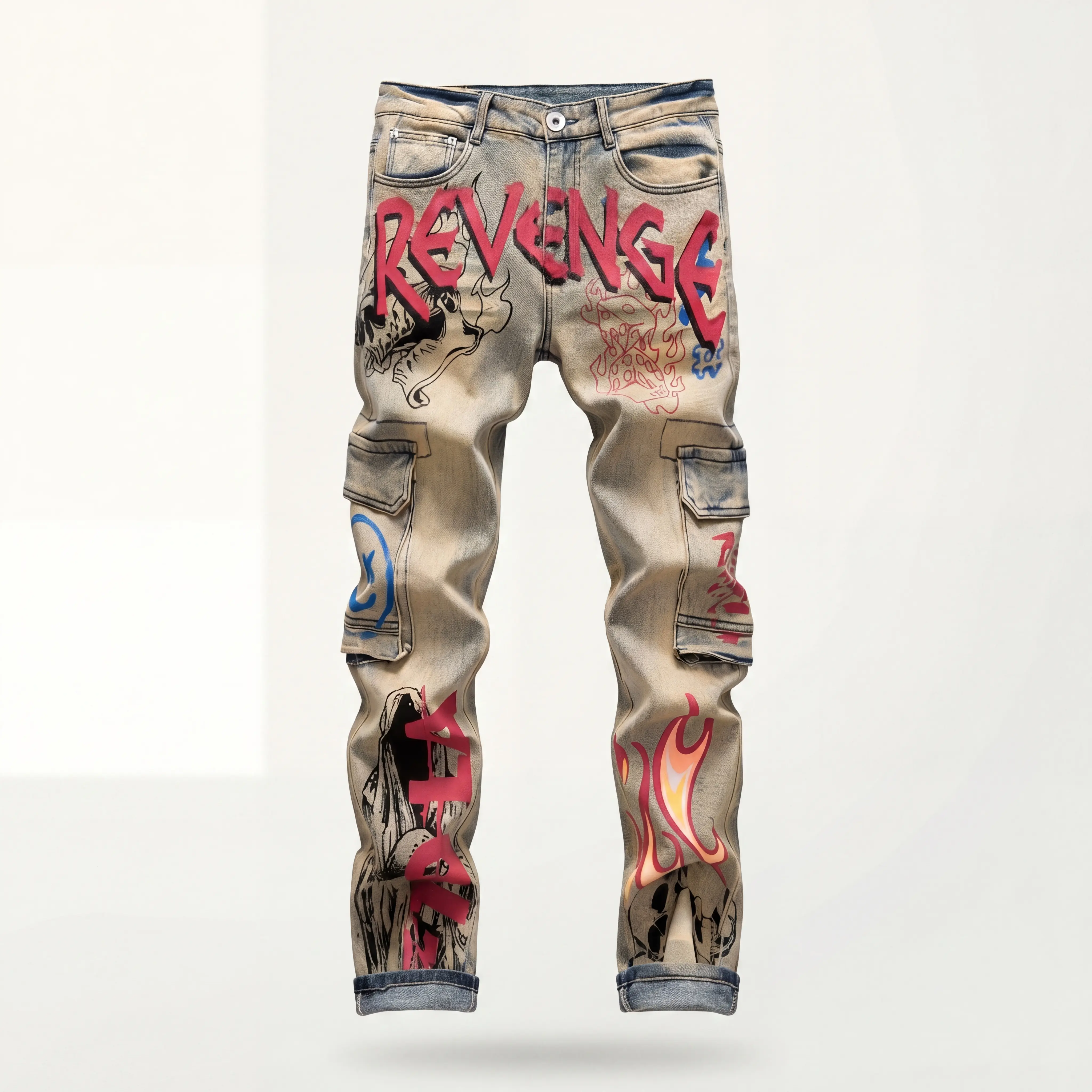 Men'S Versatile Workwear Jeans Featuring Retro Prints for Street Fashion Casual Menswear Streetwear Breathable Classic  Streetwear -3367 Pants Fabrics Trouser Tapered Stretch skinny jeans baggy jeans for men jeans pants for men  old navy denim tiktokshops