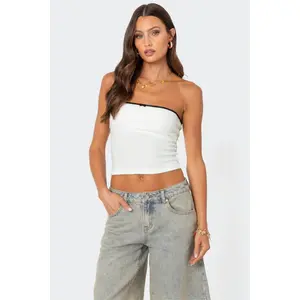 Built In Bra Waffle Tube Top