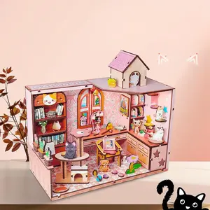 3D Wooden Puzzle DIY Book Nook Kits for Adults, Miniature Dollhouse Bookshelf Insert, Miniature Furniture, Unique Decorative Bookends and Craft Project