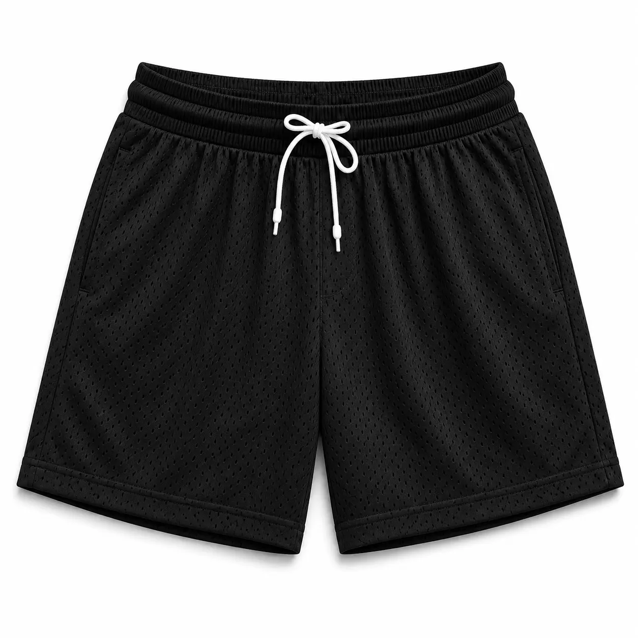 Men's Solid Mesh Athletic Shorts with Pockets