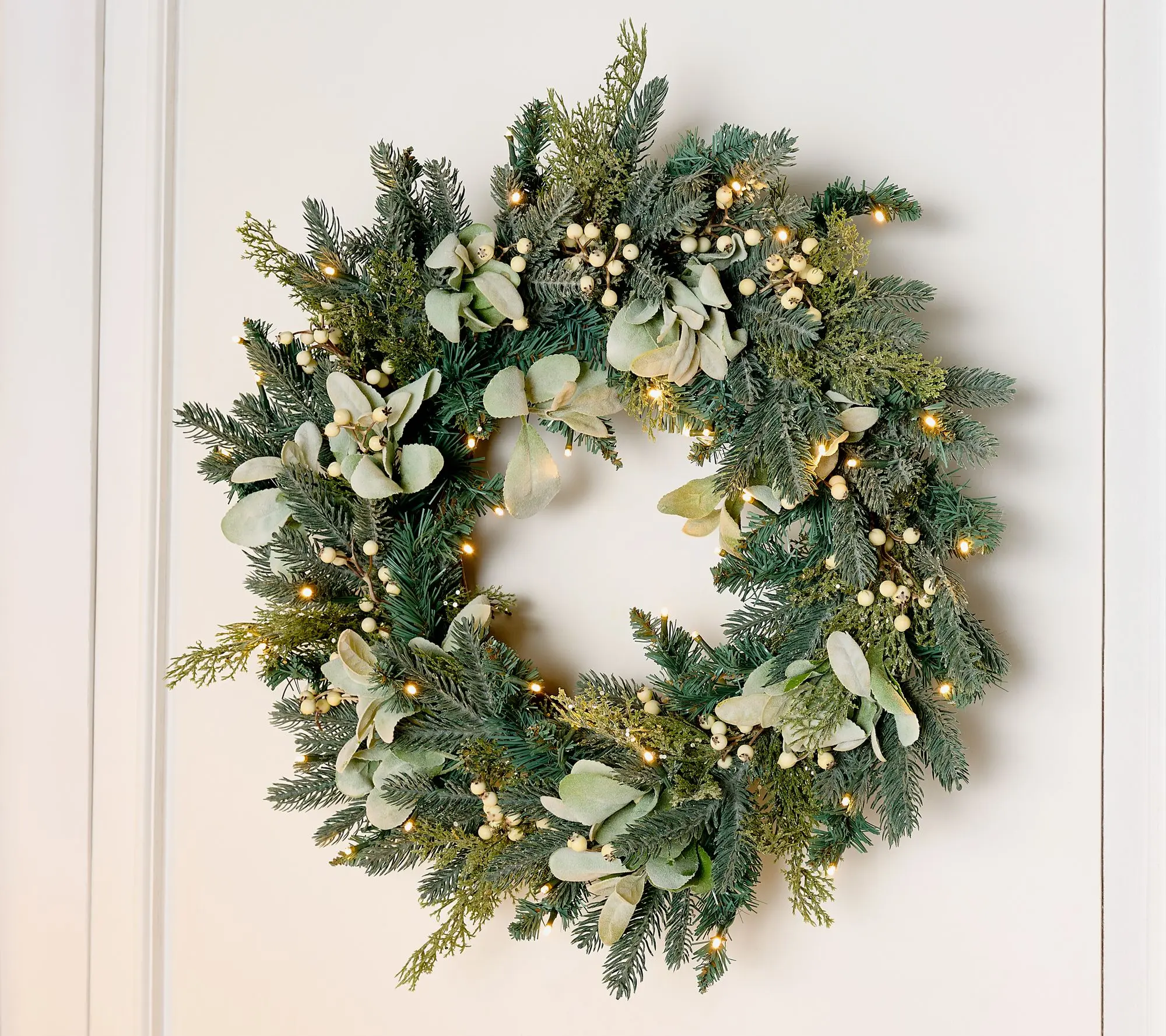 Martha Stewart 24" Illuminated Sage & Berry Wreath