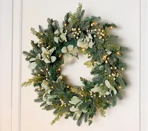 Martha Stewart 24" Illuminated Sage & Berry Wreath