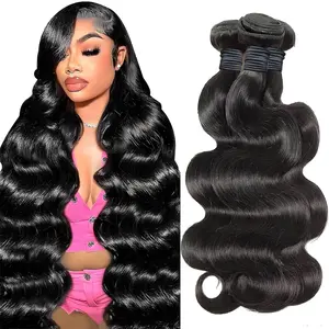 Gefily[14A]Body Wave Bundles Human Hair 24 26 28 30 Inch 100% Brazilian Virgin Real Raw Human Hair Bundles Body Wave Thick Weave Natural Color (24 26 28 30 Inch) Visit the Gotcosy Store