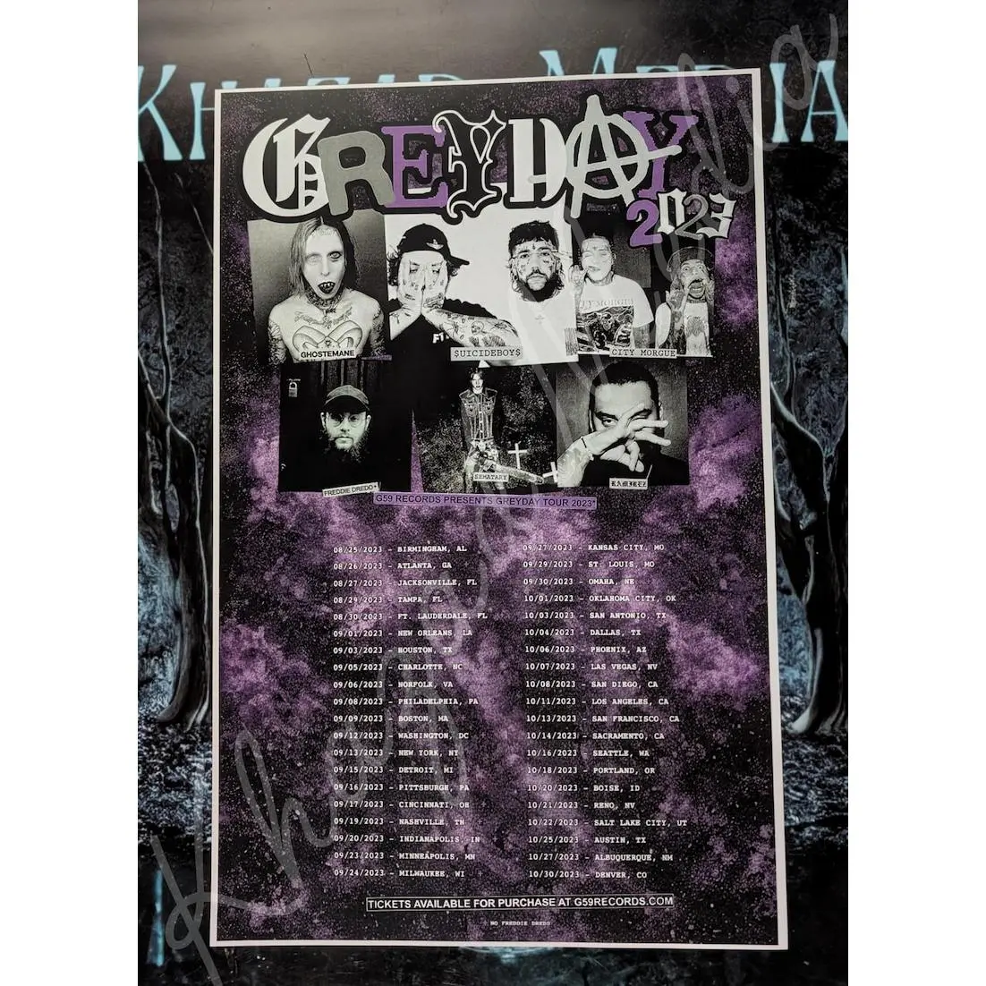 [Unframed Poster] Suicideboys Greyday 2023 Tour Poster