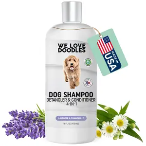 We Love Doodles Dog Shampoo 4-in-1, Natural Formula with Lavender Scent, Cleans, Conditions, Detangles, Moisturizes, for All Breeds Puppies and Sensitive Skin, 16 oz