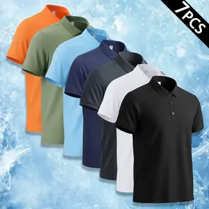 Men's Ultra-Lightweight Breathable Polo Shirts, Summer Essential Apparel with Ribbed Collar, Button Closure, Stylish Casual Wear for Beach Outings, Weekend Trips