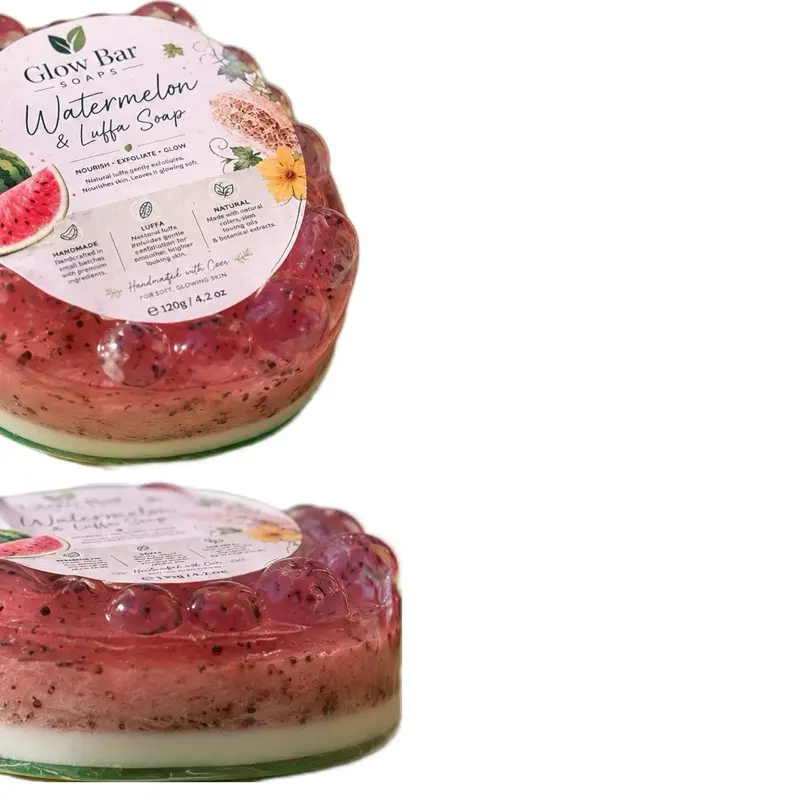 Natural Skincare Watermelon, Chia & Luffa Soap - Gentle Exfoliating Bar for Daily Body Cleansing