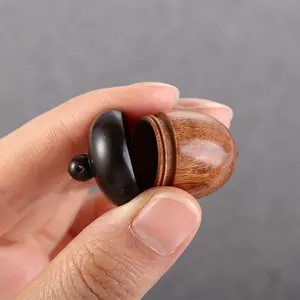 1/3pcs Solid Wood Medicine Pill Box Medicine Organizer Mini Sandalwood Rescue Wooden Pill Case Portable Tablets Storage Sealed Can for Outdoor, DIY Accessories Pendant Keychain Car Hanging Ornament Wishing Bottle