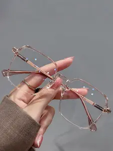 Unisex Simple Style Driving Glasses, Trendy Casual Tinted Lenses Square Frame Thin Glasses, Fashionable Modern Glasses for Outdoor Activities, Driver Glasses, Stylish Glasses